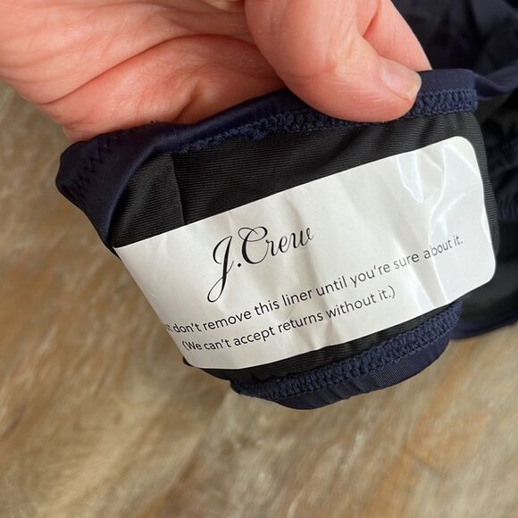 J Crew Swimsuit Size 24 Ruched Squareneck‎ One Piece Navy Blue - Picture 4 of 7